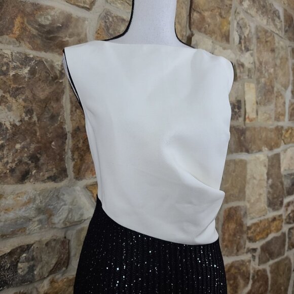 NWT St John 12 Colorblock Tuxedo Cocktail Dress - Picture 3 of 11